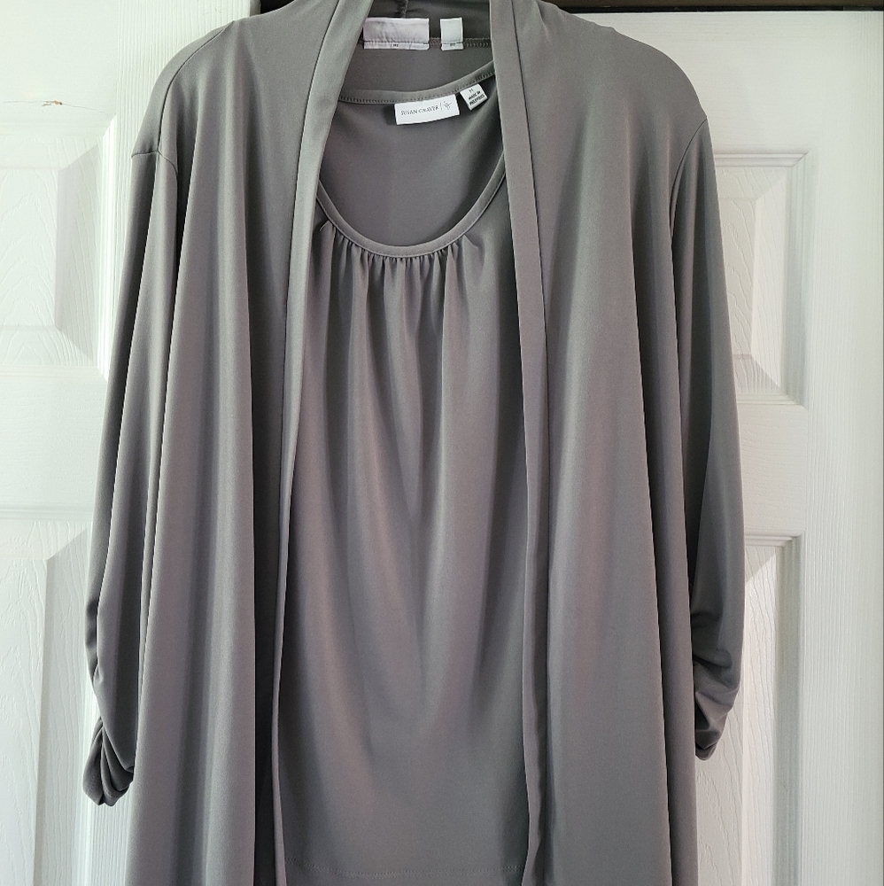 Susan Graver Tank Top w/Cardigan